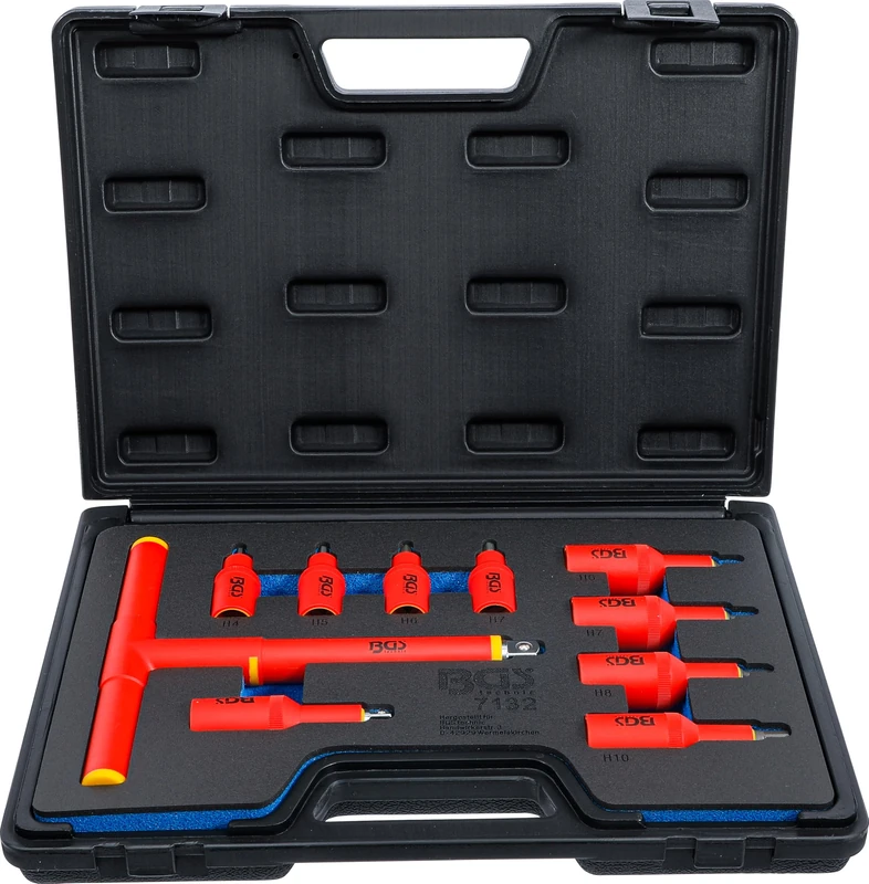 BGS 7132 | VDE Bit Socket Set | 10 mm (3/8") / 12.5 mm (1/2") Drive |Internal Hexagon 4 - 10 mm | 10 pcs.