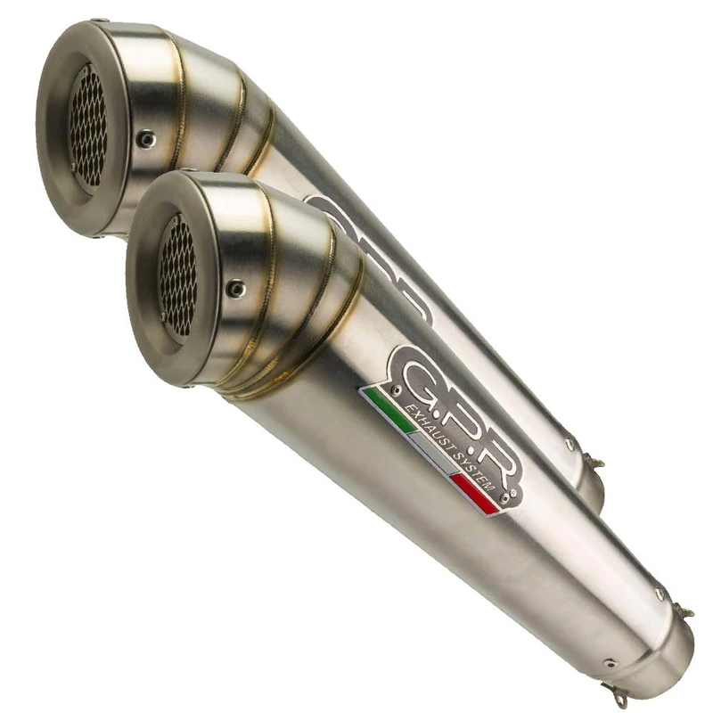 GPR exhaust system, compatible with Te 630 E - Sms - Smr 2010/14 Dual homologated slip-on exhaust including removable db killers, link pipes and catalysts, Powercone Evo Line