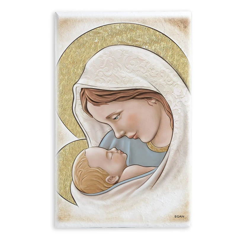 Egan Painting, Wood, Ivory, Small - Image 1
