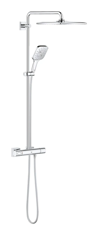 GROHE Rainshower 310 Smartactive Cube Shower System with Thermostat Chrome Finish, Wall-Mounted Made in Germany 26649000