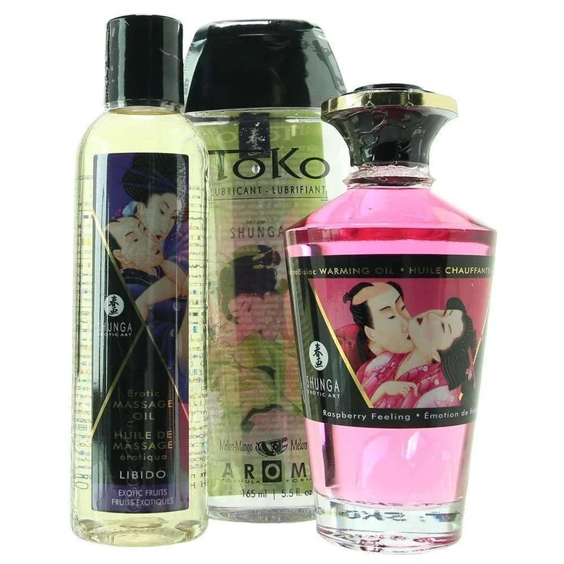 Shunga Secret Set Fruity Kisses Massage Oil Transparent One Size - Image 1