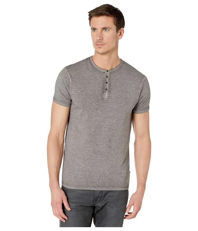 Buffalo David Bitton Men's Short Sleeve Kasum Henley Shirt, Ardent, Large