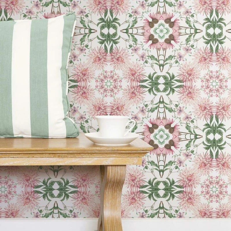 ROOMMATES Cottage Garden Kaleidoscope Adhesive Wallpaper