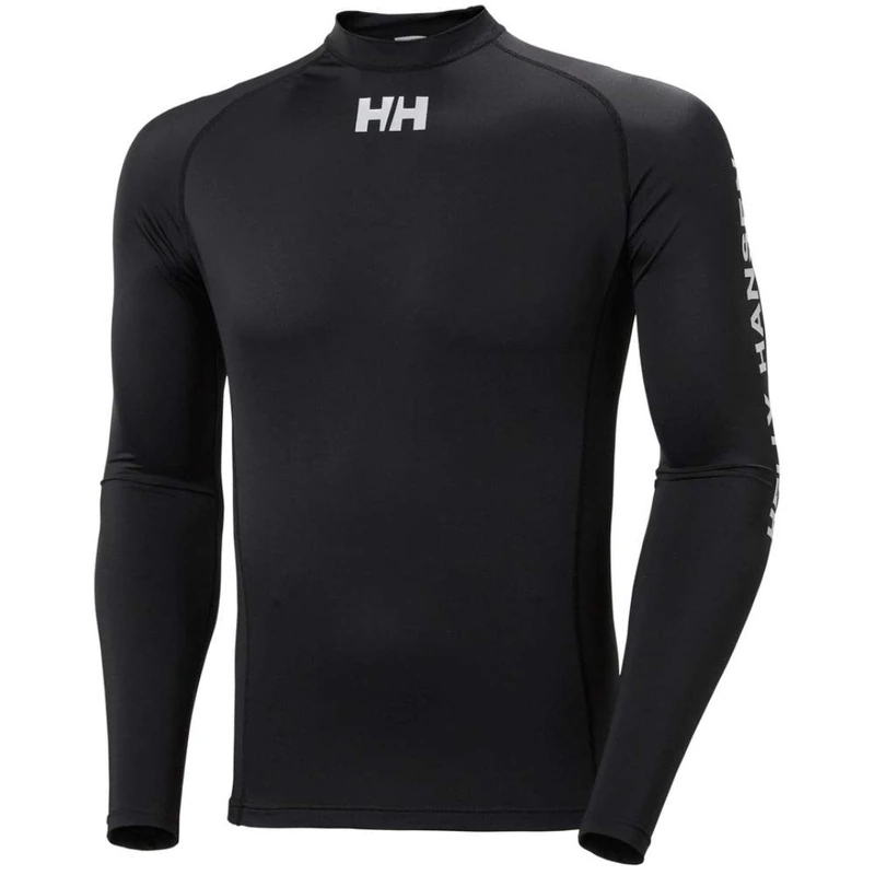 Helly Hansen Mens Waterwear Rashguard, L, Black - Image 1