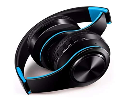 Foldable Wireless Headset for Xiaomi Redmi 7A Smartphone Bluetooth Buttons Adjustable Universal Sound (Blue)