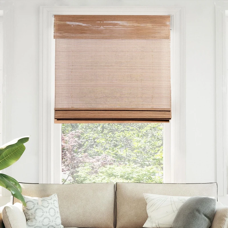 CHICOLOGY Bamboo Blinds, Bamboo Shades, Roman Shades for Windows, Roman Window Shades, Window Shades for Home, Bamboo Shades for Patio, Blinds & Shades, Window Shade, 35"W X 64"H, Acorn
