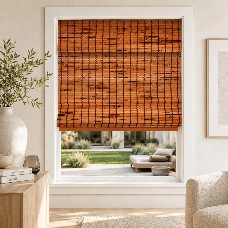 CHICOLOGY Bamboo Blinds, Bamboo Shades, Roman Shades for Windows, Roman Window Shades, Window Shades for Home, Bamboo Shades for Patio, Blinds & Shades, Window Shade, 39"W X 64"H, Beaver