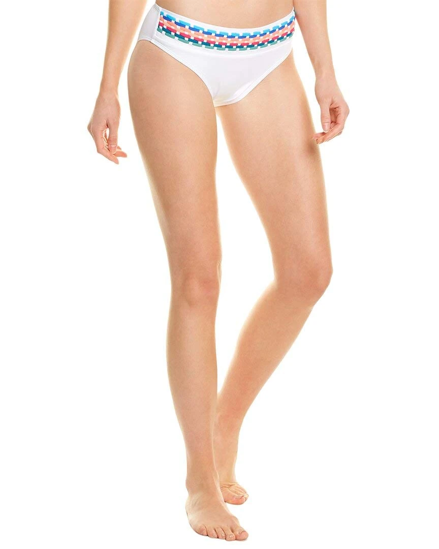 La Blanca Women's Banded Hipster Bikini Swimsuit Bottom, White//Macrame Solids, 6