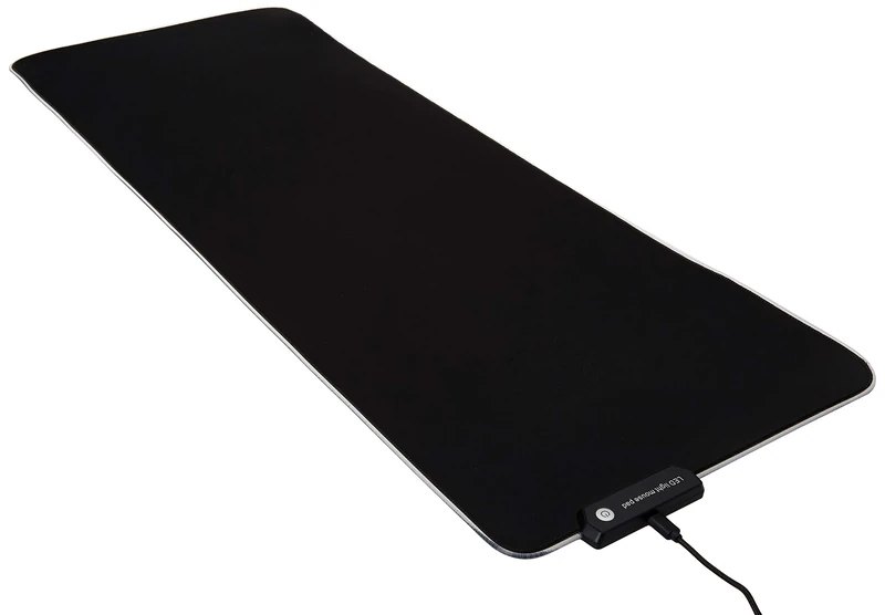 Shot Case LED Mouse Mat for PC Samsung Keyboard Desk 7 Colours Water Repellent 30 x 78 cm (Black) - Image 1