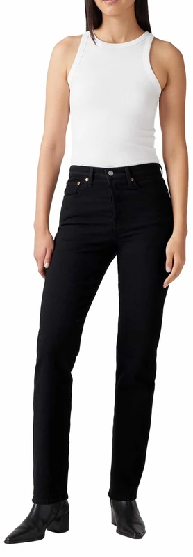 Levi's Women's Wedgie Straight Pants, Black Sprout, 30W / 28L