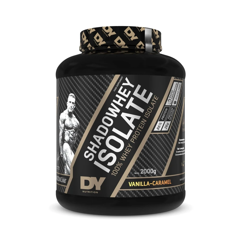 DY Nutrition - Shadowhey Isolate 100% Whey Protein Powder 2kg | 25g Protein per Serving | 66 Servings | 7.3g of BCAAs | Cold Processing Filtered | Premium Absorption Lactose Free (Vanilla Caramel)
