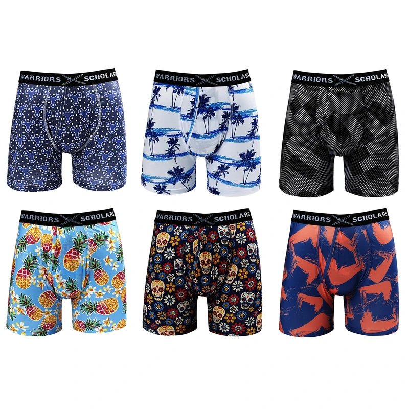 Warriors & Scholars,Mens boxer briefs,Boxer briefs for men pack of 6,Printed Mens underwear,Mens boxer briefs underwear,Boys boxer briefs,Stylish boxer shorts, Pack 15 W/Fly, Medium - Image 1