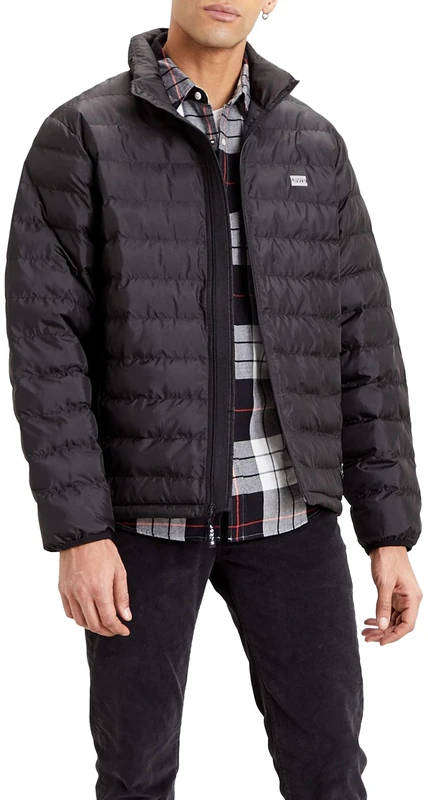 Levi's Men's Short Down Packable Jacket Mineral Black (Black) M -