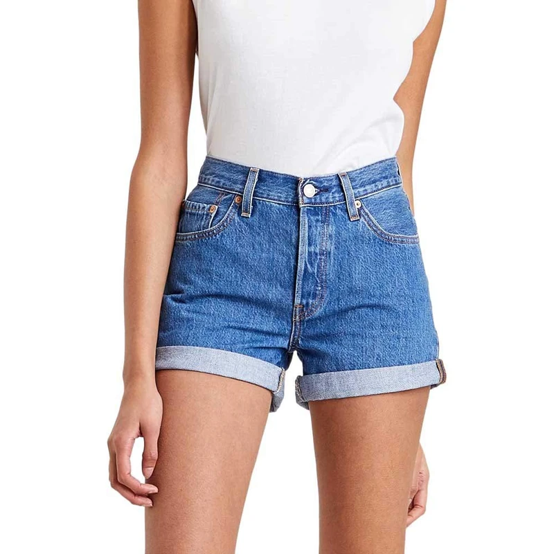 Levi's Women's 501 Rolled Short Denim Shorts Sansome Ransom (Blue) 32 - - Image 1