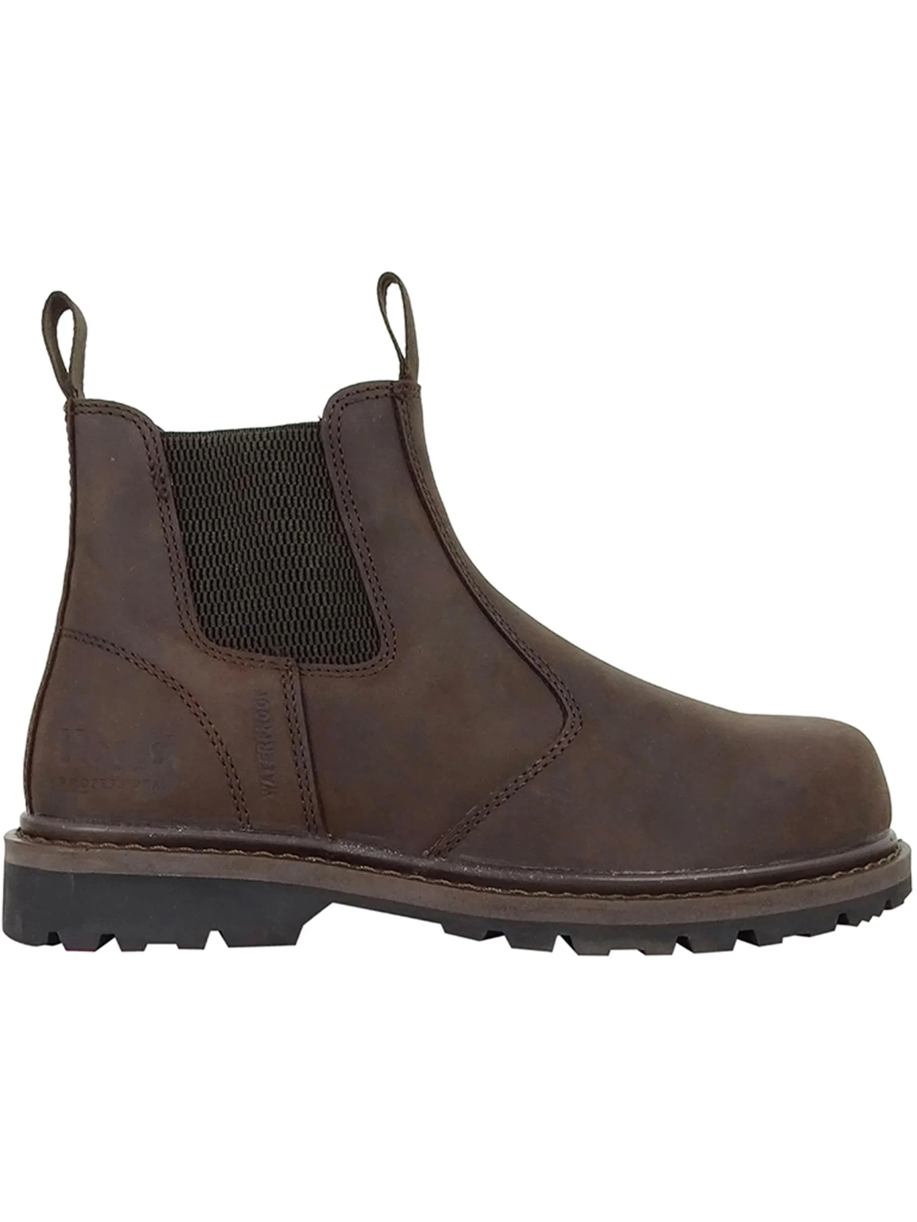 Hoggs of Fife Zeus Safety boot Chelsea/Dealer - Leather work boots, Welted Construction, steel midsole 200 joules steel toe cap antislip, antistatic (Brown - EU 46/11 UK)