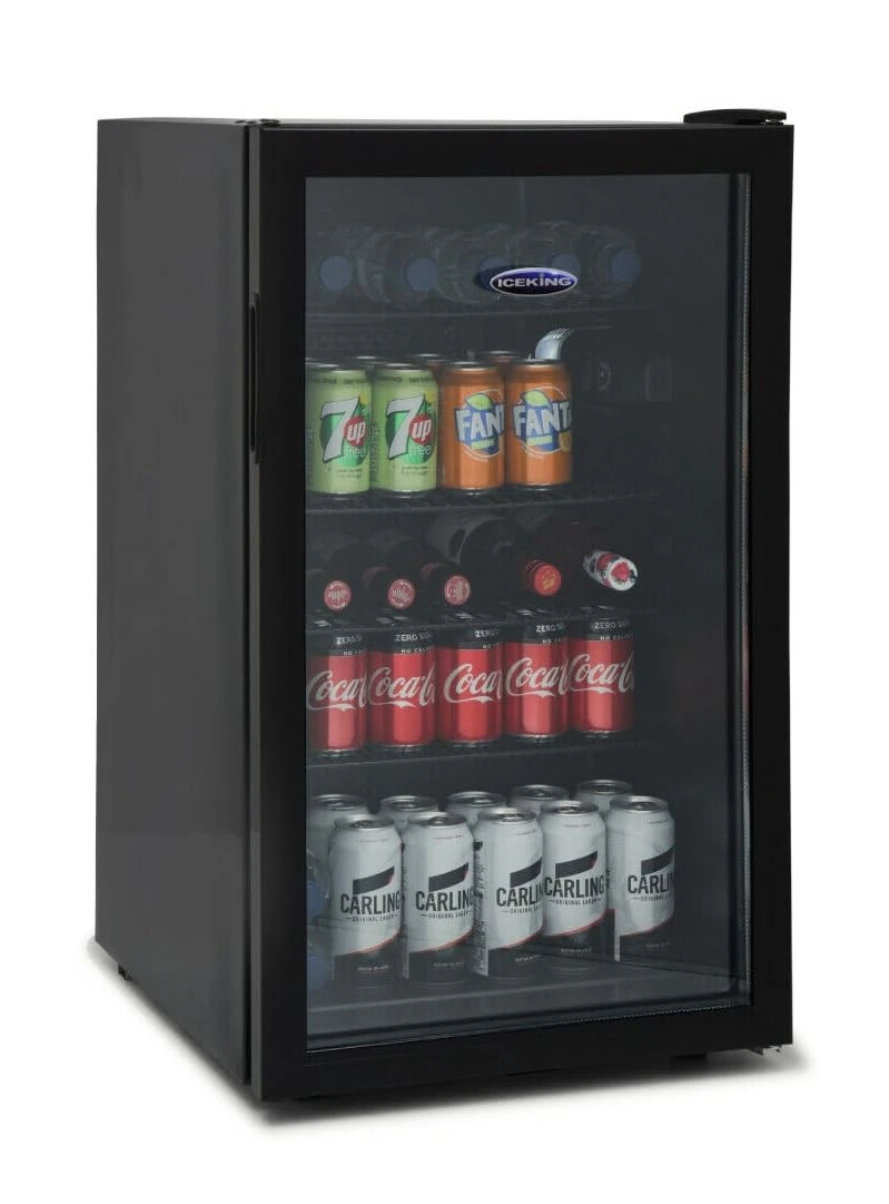 IceKing BC151K Under-Counter Drinks Fridge | Beer, Wine & Drinks Cabinet Fridge | Fast chilling, LED Light (Black)