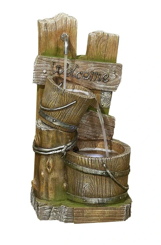 Easy Fountain Fence Post Pours ith LEDs Water Fountain