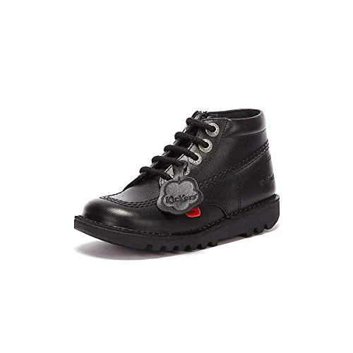 Kickers Kick Hi Zip Patent Infants Black Boots-UK 8.5 Infant/EU 26