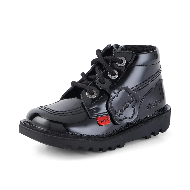 Kickers Unisex Kids Kick Hi Classic Ankle Boots with Zip | Extra Comfortable | Added Durability | Premium Quality, Black, 6 UK Child