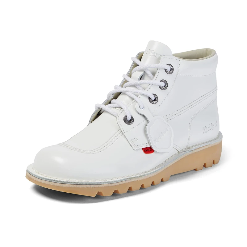 Kickers Unisex's Kick Hi Classic Ankle Boots | Extra Comfortable | Added Durability | Premium Quality, White, 10.5 UK