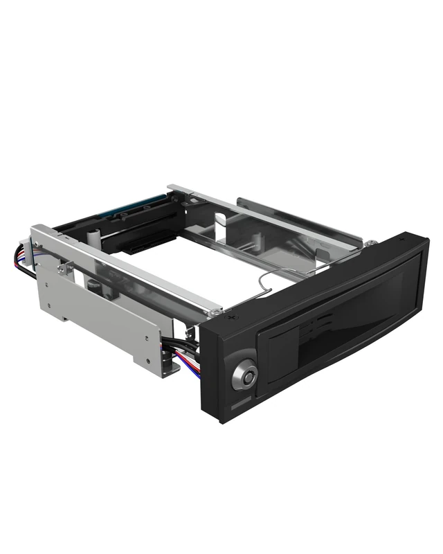ICY BOX 3.5 Inch Hard Drive Rack for 5.25" Bay Power Switch Lock Hot-Swap Status LED SATA III Black