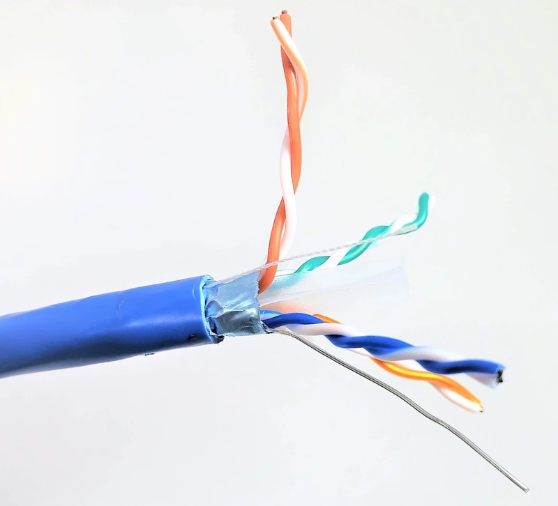 Micro Connectors 250 ft Cat 6 Solid Stp Outdoor 23AWG Bulk Ethernet Cable -Blue (TR4-560BLOU-250)