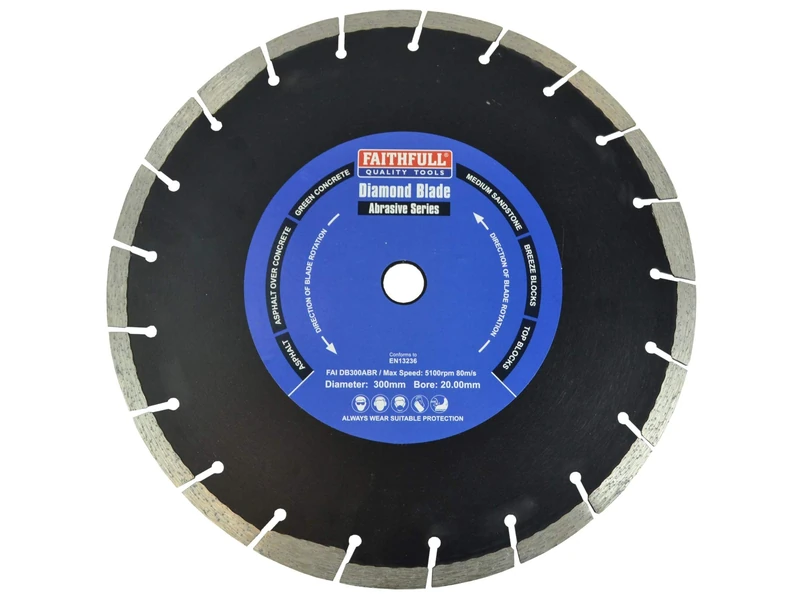 Faithfull FAIDB300ABR Asphalt and Abrasive Materials Diamond Cutting Blade 300 mm (12 Inch)