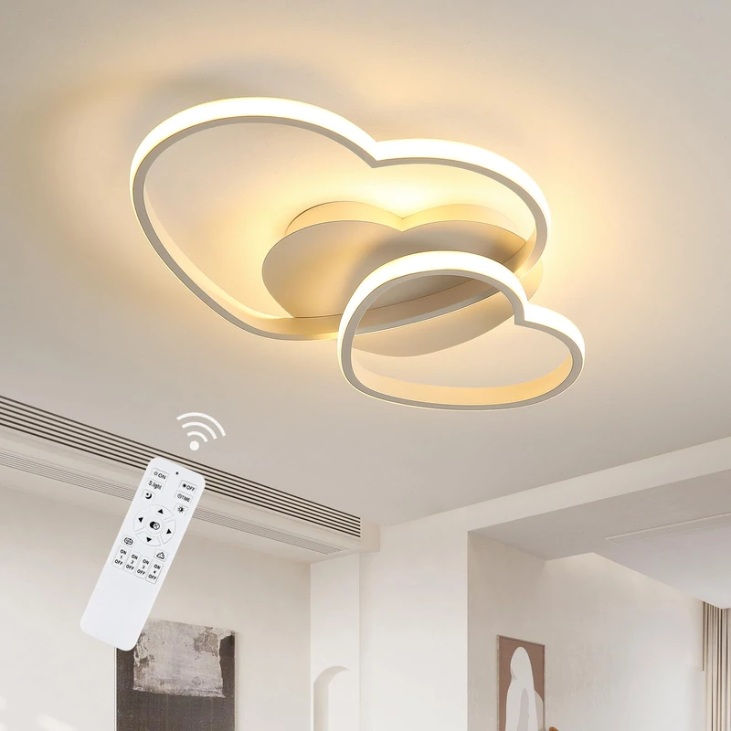 Riserva Dimmable LED Ceiling Light 64W, Heart Design, White, 50cm