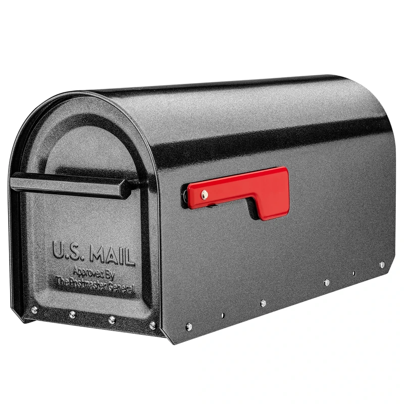 ARCHITECTURAL MAILBOXES 5560P-R-10 Sequoia Heavy Duty Post Mount Mailbox, Pewter, L
