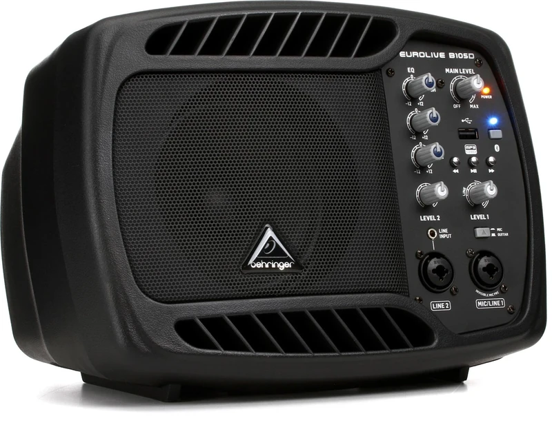 Behringer EUROLIVE B105D Ultra-Compact 50-Watt PA/Monitor Speaker with MP3 Player and Bluetooth Audio Streaming