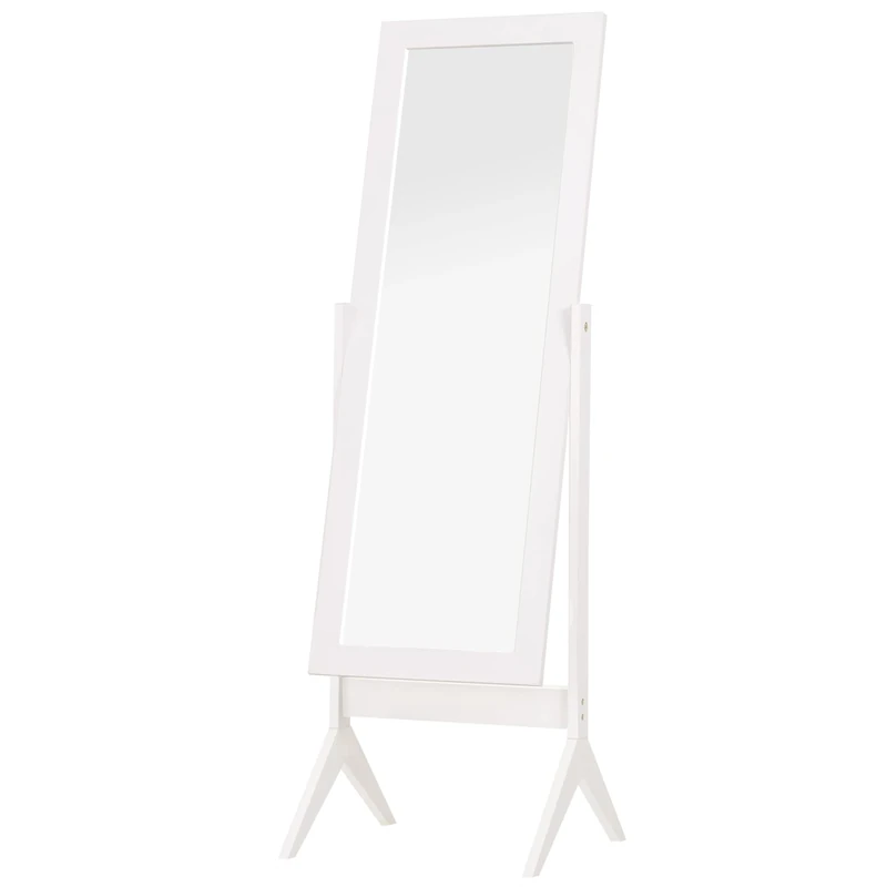 HOMCOM Full Length Mirror, Freestanding Adjustable Angle Dressing Mirror for Bedroom, Living Room, 148 x 47 cm, White