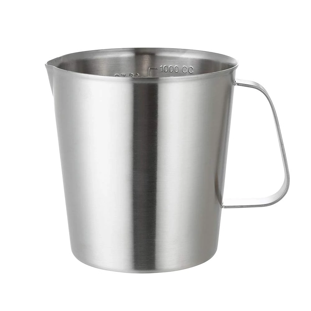 1000ML Measuring Cup Milk Jug 304 Stainless Steel Thicken Measuring Jug Durable Kitchen Large Capacity Measuring Cup with Handle and Scale (1000ML)