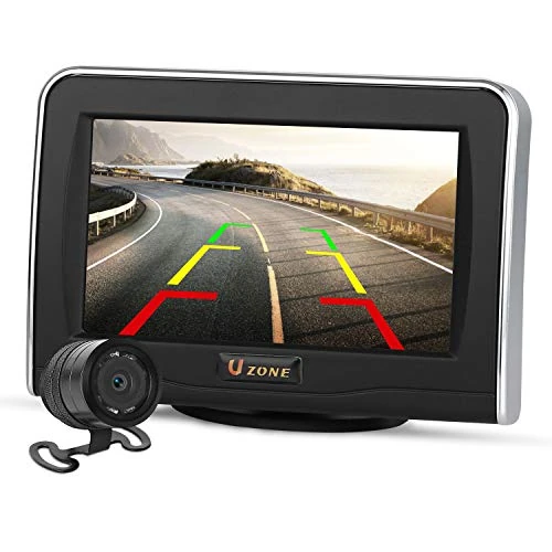 Reversing Camera Kit, Uzone Backup Camera & 4.3'' LCD Rear View Monitor, IP67 Waterproof HD Wide Angle with Super Night Vision Clear Image Digital Reverse Camera for Car RV Truck Pickup Van