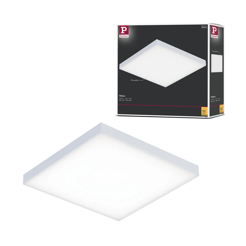 Paulmann 79816 Velora LED Panel Rectangular incl. 1x13 watt Ceiling lamp White matt Light Panel Metal Ceiling Light 3000 K