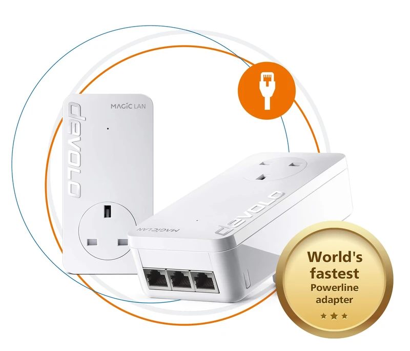 devolo Magic 2-2400 Lan Triple Starter Kit: (Up To 2400 Mbps For Your Powerline Home Network, 3x GB Lan Ports, Ideal For Online Gaming, 4k/8k Uhd Streaming, Stable Home Working)