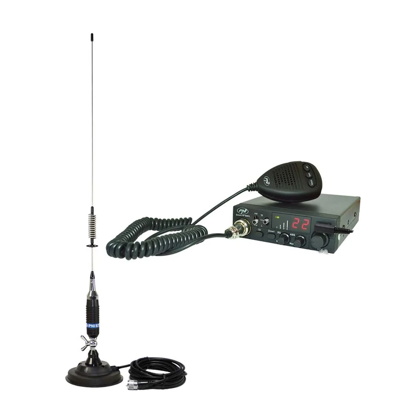 CB PNI ESCORT HP 8001L ASQ radio station + CB PNI S75 antenna with magnet