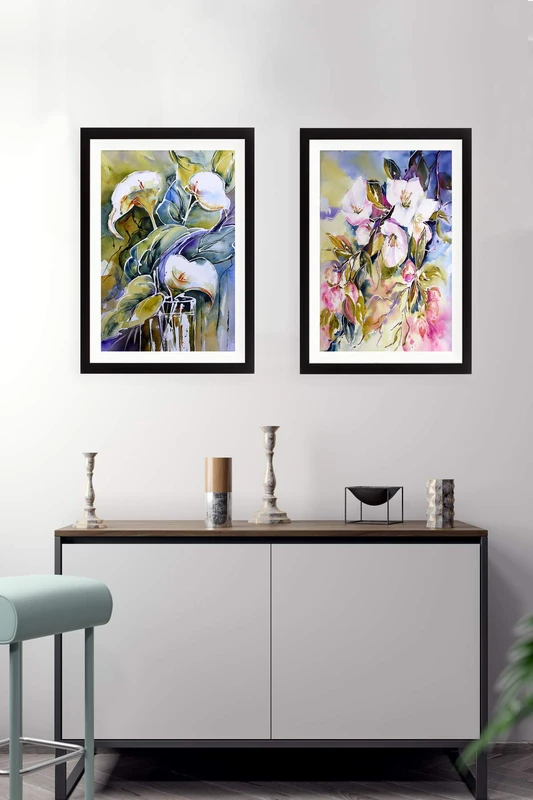 Bonamaison Decorative Painted MDF Multicoloured, 34 x 44 cm, Pack of 2