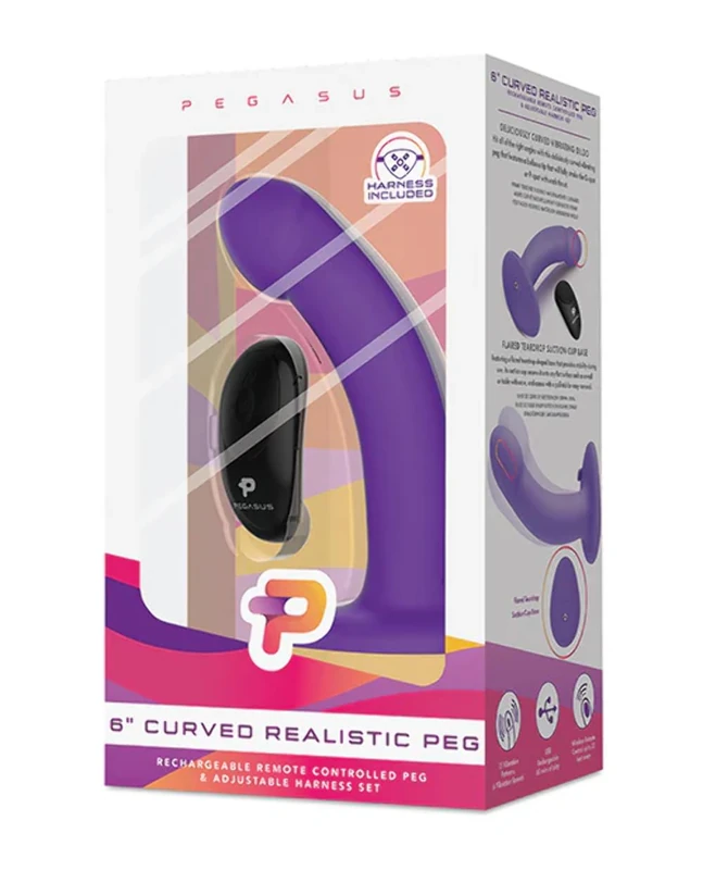 Glas Pegasus Curved Realistic 6 Inch Peg in Black,
