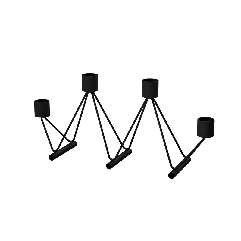 Cooee Design Vinkel Black Candle Holder, Stainless Steel, Black, L : 8, W : 30, H : 13.5 cm - Image 1