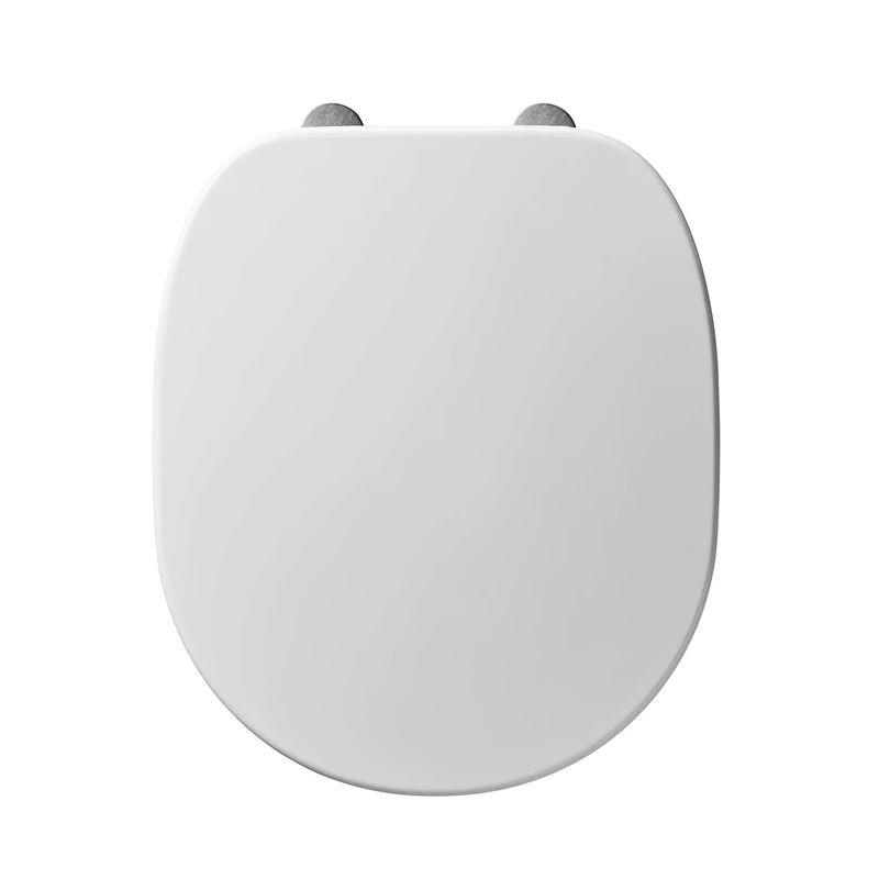 Ideal Standard Tempo Toilet seat and Cover, Rounded Shape, Durable Toilet seat, Including Hinge Set for Easy Installation, Scratch-Resistant duroplast – White (220x270x25 mm)