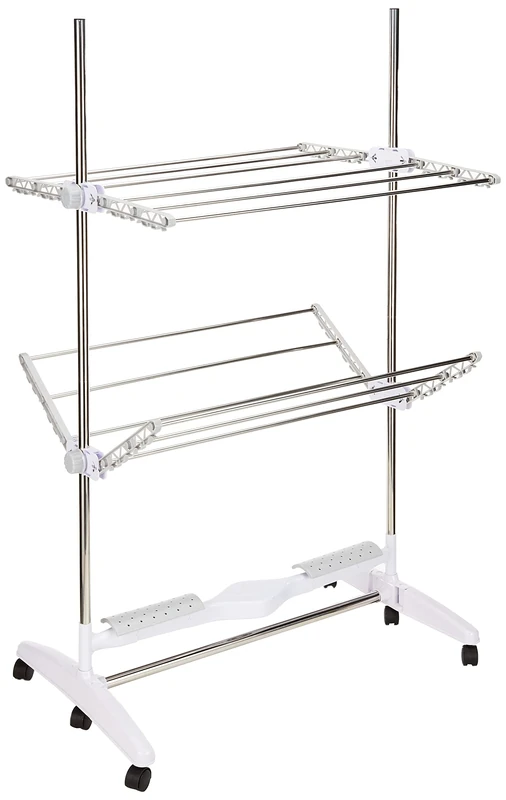 InnovaGoods Metal Folding Electric Clothes Airer (12 Bars) with Breazy Airflow, 24 W, White, 87 x 143 x 65 cm.