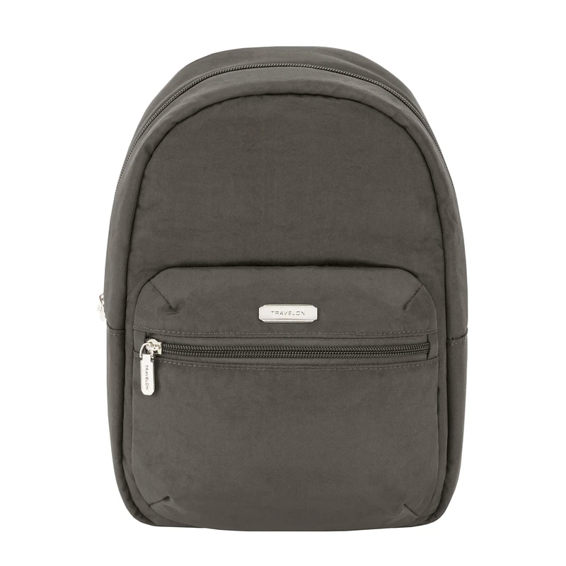 Travelon: Essentials - Anti-Theft Backpack, Smoke, 8" W x 12" H x 4.5" D, Anti-theft Essentials Small Backpack