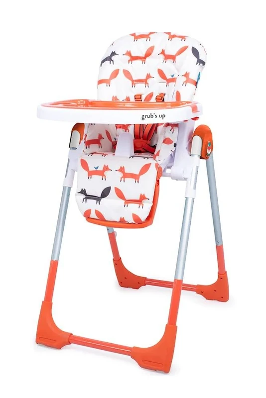 Cosatto Noodle 0+ Highchair | from Birth Reclining Cradle – Height Adjustable Feeding Seat | Compact Fold – Easy Clean Washable Pads & Two?Part Tray (Mister Fox)