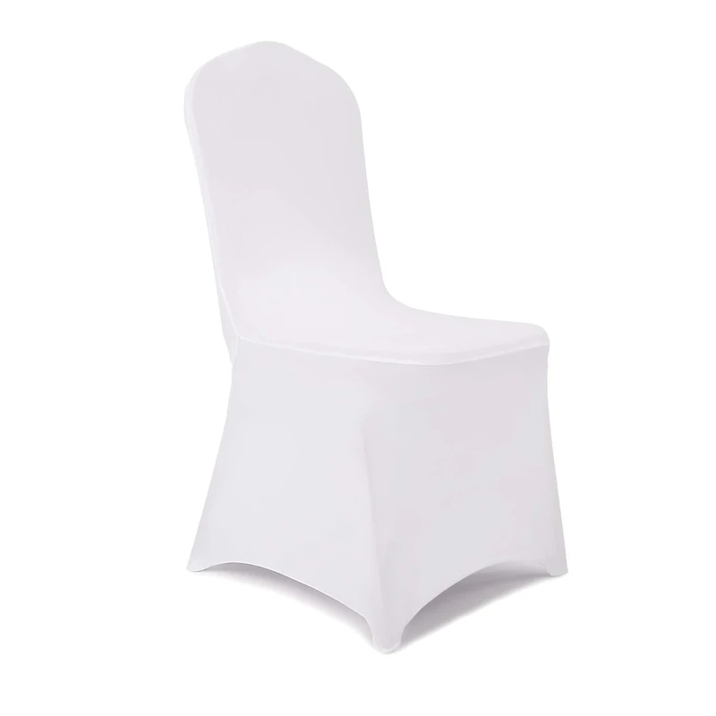 Peomeise 50pcs Stretch Spandex Chair Cover for Wedding Party Dining Banquet Event (White, 50)