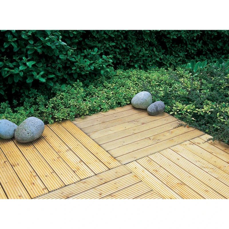 Forest Garden Patio Tile-60x60cm-Pack of 4 Decking, Natural Timber, PDT600PK4HD