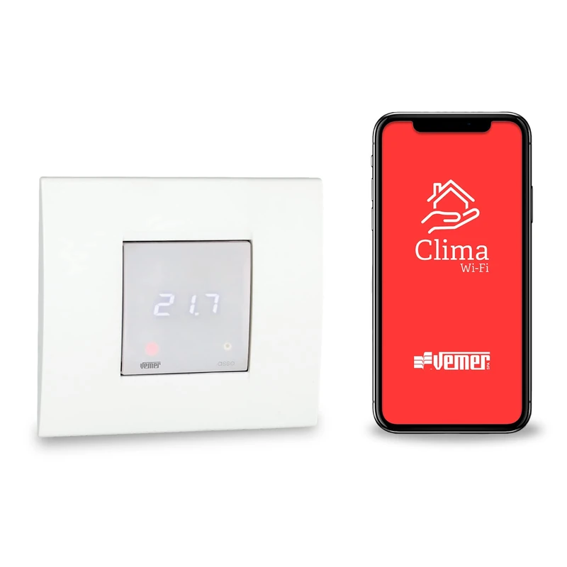 VEMER Built-in WiFi Axis, 2 Modules with Weekly Programming, 230 V, Weekly Programming, Opal White
