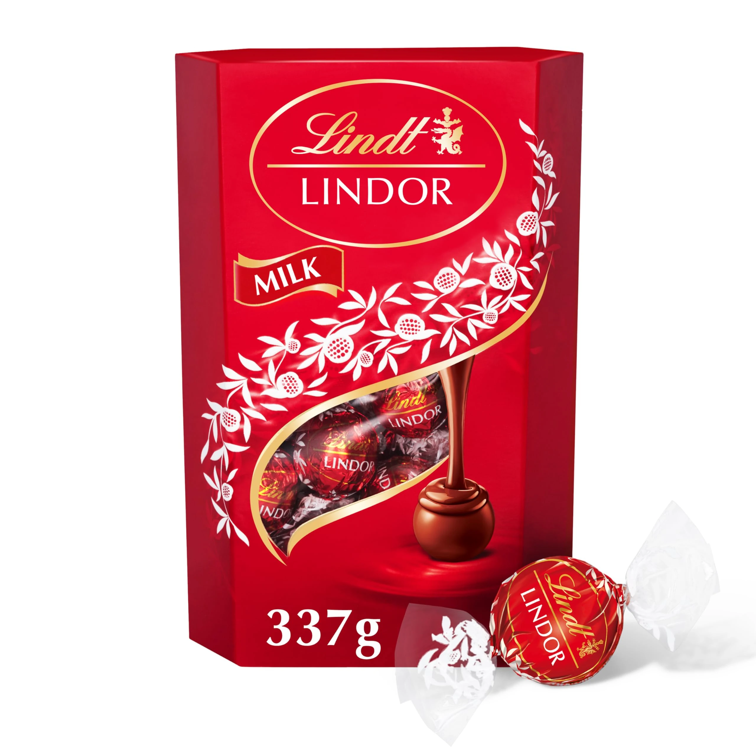 Lindt Lindor Milk Chocolate Truffles – 337g Box (Approx. 26 Balls) – Smooth Filling – Christmas, Gift, Birthday, Congratulations, Sharing Treat