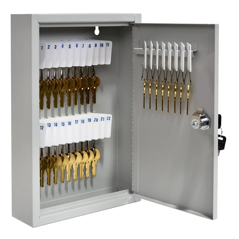 BankSupplies STEELMASTER Fort Knox 30 Key Cabinet | Dual Lock Control Key Box | Welded 22 Gauge Steel Construction | Scratch Resistant | Write-On Key Tags for Easy Identification - Image 1