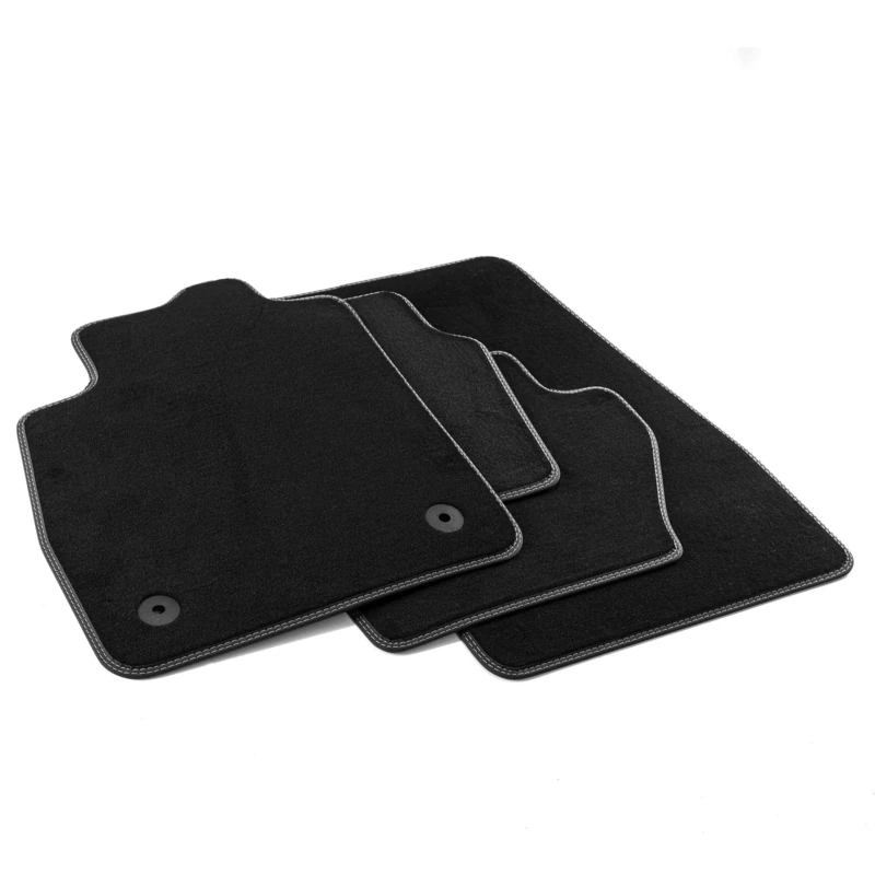 MTM Pro-7420 Tappetini Fiesta VII 2017 onwards, su Misura in Velluto Nylon, Bordi in Similpelle e Doppia Impuntura Cromata