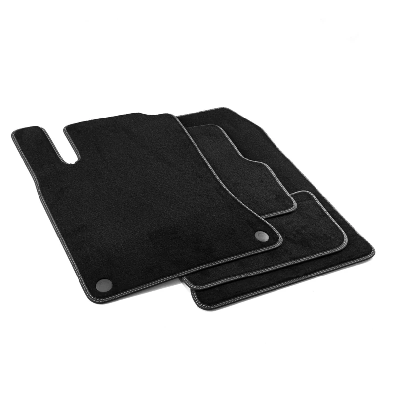 MTM Pro-1973 Tappetini Class A (W176) / Class B (W246) / GLA/CLA/CLA shooting brake 10.2012>2019, su Misura in Velluto Nylon, Bordi in Similpelle e Doppia Impuntura Cromata